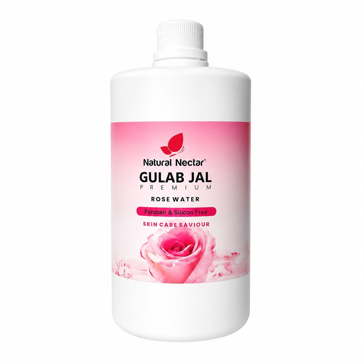 Natural Nectar Gulab Jal Rose Water face mist bottle on solid background with product visible.